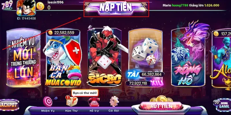 Một số thể loại game đang có mặt tại cổng game 789 club