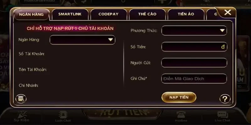 Hướng dẫn nạp và rút tiền siêu dễ tại Rik VIP