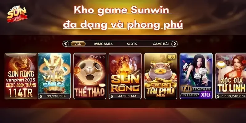 Sunwin cung cấp những trò chơi hot nhất trên thị trường