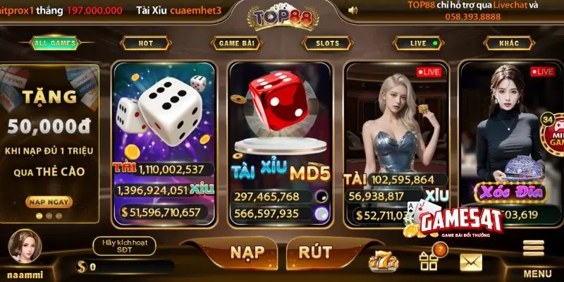 Kho game phong phú của Top88